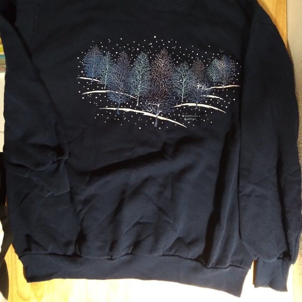 Vintage Morning Sun Winter Forest Crewneck - Picture 3 of 6